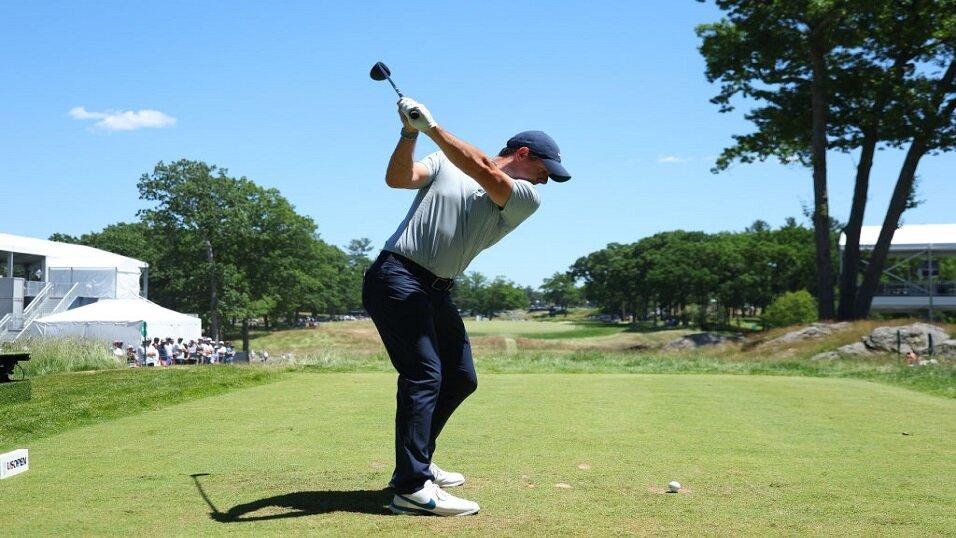 Rory McIlroy practicing at Brookline
